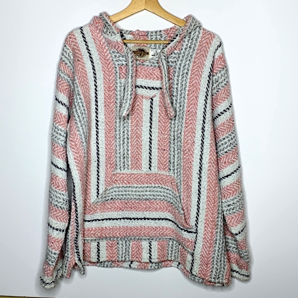 Earth Ragz Womens Large Tapestry Rug Pullover Hoodie Hippie Sweater